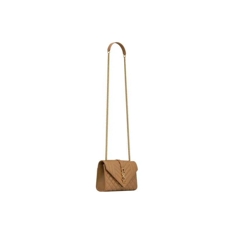 SAINT LAURENT Sheepskin Envelope Bag, Crossbody Bag, Shoulder Bag Trumpets Women's Dark Cork-2