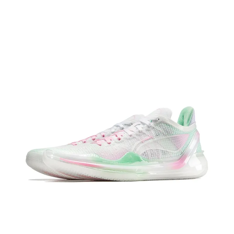 LINING Blade 4V2 Basketball Shoes Men Low Top Standard White/Cooling Green-2