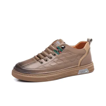 Poitulas Men's Casual Shoes Men Low Top Black/Brown