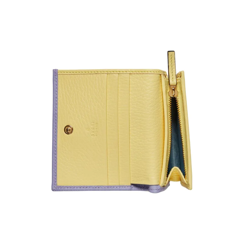 GUCCI GG Marmont Leather Wallets Card Holders Women's Light Purple-3