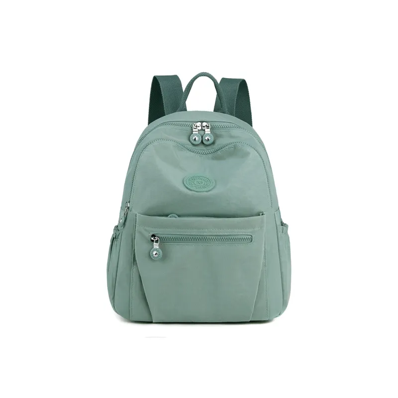 Parker Bear Nylon Fabric Backpack Regular Unisex Flesh Pink/Light Green/Black-3