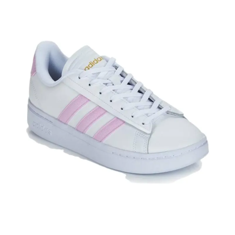 Adidas GRAND COURT ALPHA Sneakers Ftwr Cushioning Wear Resistant Low Top Skateboard Shoes Women's White Pink-3