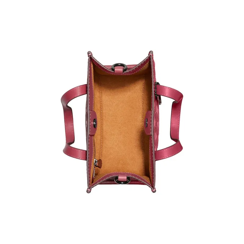COACH Field Cow Leather Tote Bag, Shopping Bag, Handbag, Shoulder Bag, Crossbody Bag Women's Red-2