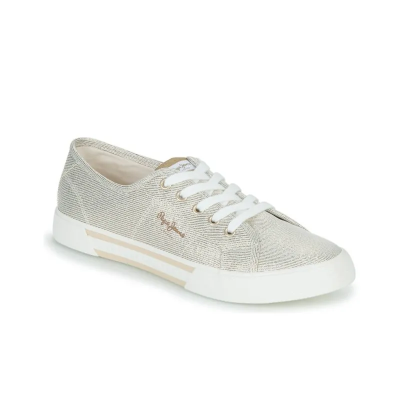 Pepe Jeans Metallic Effect Slip Resistant Low Top Skateboard Shoes Women's Light Umber-7