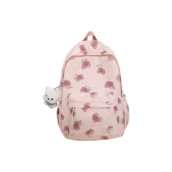 FAMAN Nylon Backpack Regular Unisex Pink+Charm/White+Charm/Purple+Charm/Black+Charm/Green+Charm/Blue+Charm