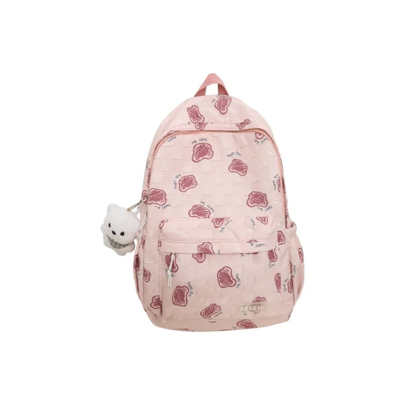 FAMAN Nylon Backpack Regular Unisex Pink+Charm/White+Charm/Purple+Charm/Black+Charm/Green+Charm/Blue+Charm-0