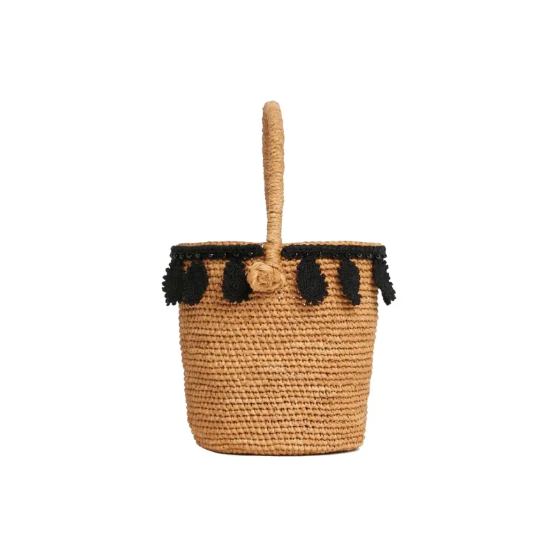 Alanui Paisley appliqué Raffia Basket Bag-2