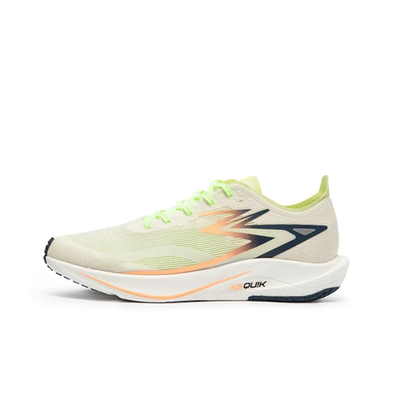 361° Speed Team Cushioned Slip Resistant Abrasion Resistant Breathable Low Top Sprint Running Shoes Unisex White Green-0
