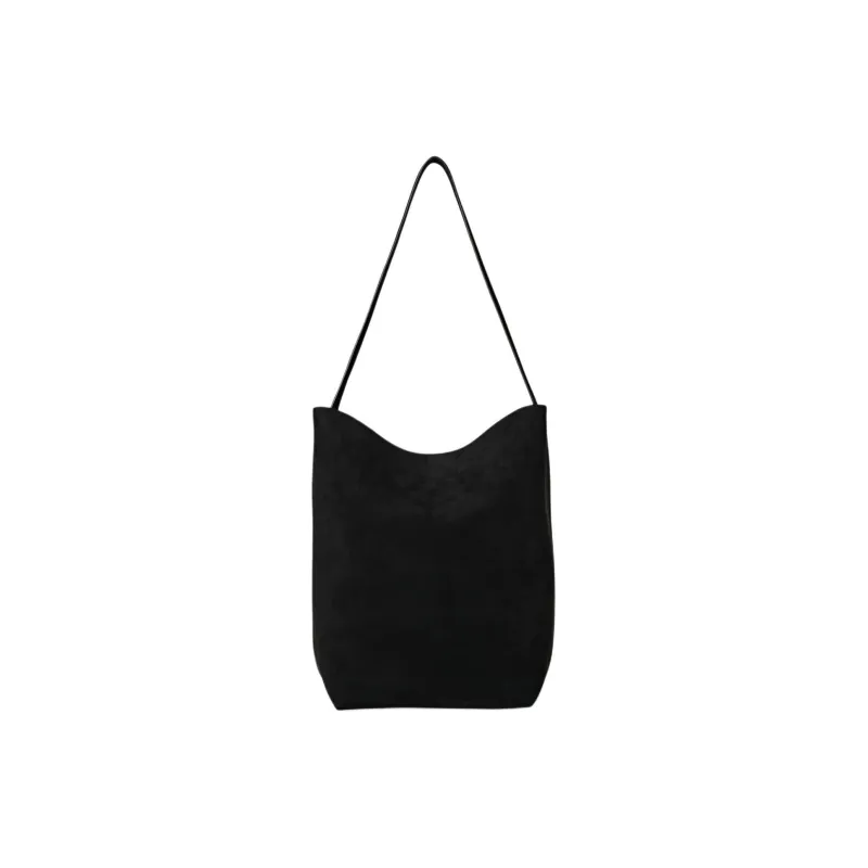 THE ROW N/S Park Authentic Suede Tote Bag, Shopping Bag, Handbag, Shoulder Bag Medium Size Women's Black-0