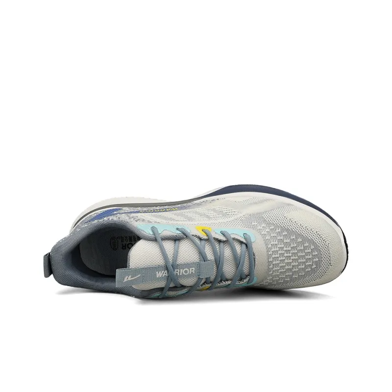 Warrior Durable Lightweight And Breathable Low Top Running Shoes Men's Beige Gray Dark Blue-2