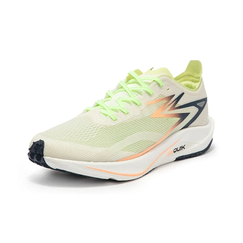 361° Speed Team Cushioned Slip Resistant Abrasion Resistant Breathable Low Top Sprint Running Shoes Unisex White Green-1