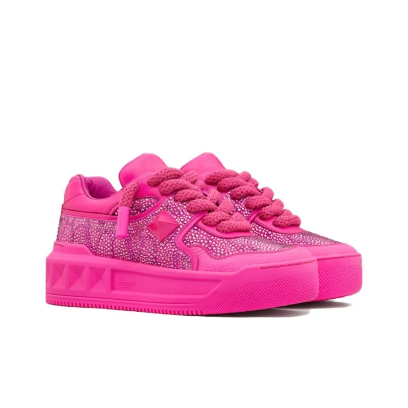 Valentino ONE STUD XL GARAVANI Low Top Casual Shoes Women's Pink-4