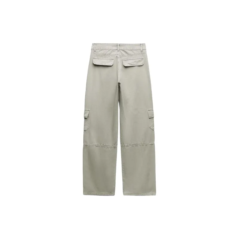 ZARA Cargo Pants Women's Light Khaki-1