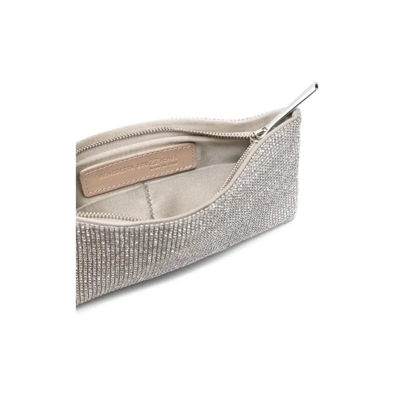 BENEDETTA BRUZZICHES Crystal Rhinestone Bag Handheld Crossbody Bag Shoulder Bag Women's Silver-3