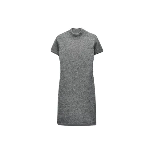 ZARA Short-Sleeved Dresses Women's Marbled Gray