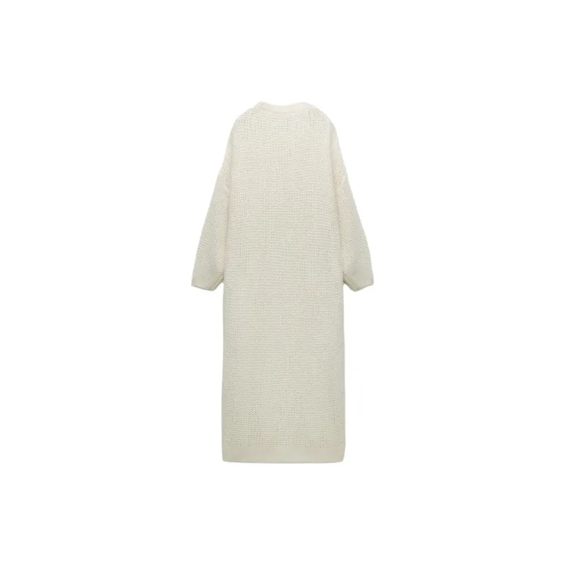 ZARA Long-Sleeved Dresses Women's White-1