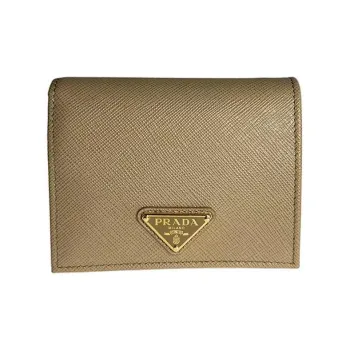 PRADA Leather Wallet Women's Camel Color