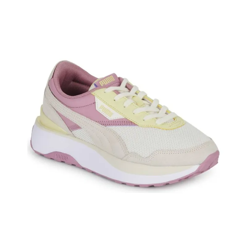 PUMA Cruise Rider Trainer Cushioned Slip-Resistant Low-Top Casual Shoes Women's White Pink-2
