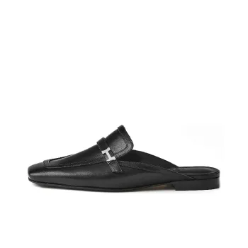 HERMES Groupie Abrasion Resistant Closed Toe Slippers Women's Black