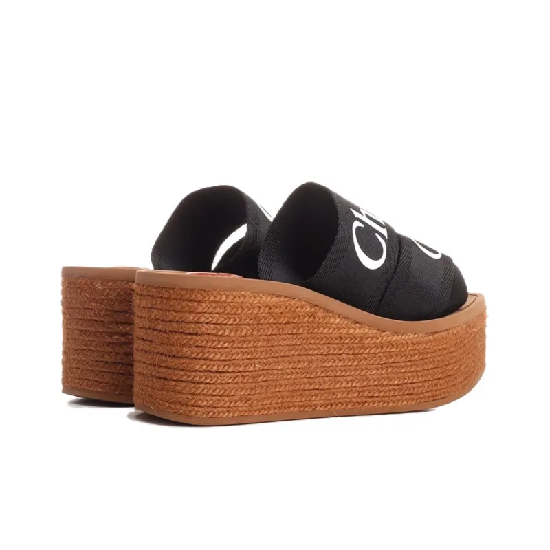 Chloe Woody Stylish Sandals Women's Black-4
