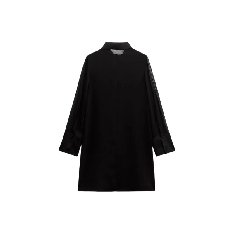 ZARA Long Sleeved Dress Women's Black-1