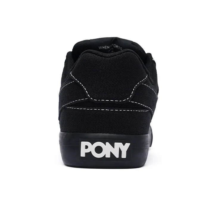 PONY Atop Anti Slip Wear Resistant Low Top Skateboard Shoes Unisex Black-3