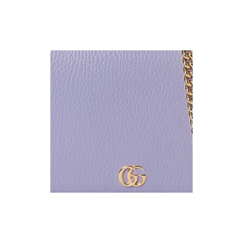 GUCCI GG Marmont Leather Shoulder Bag Crossbody Bag Mini Women's Light Purple-7