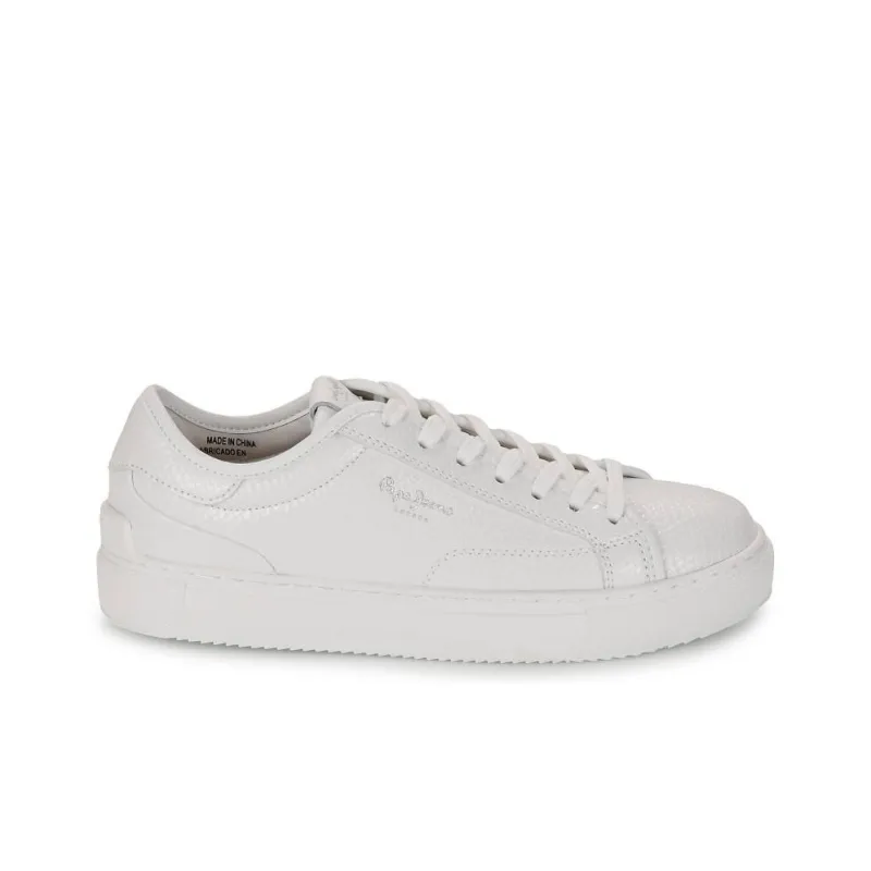 Pepe Jeans Adams Snaky Low Top Skateboard Shoes Women's White-8