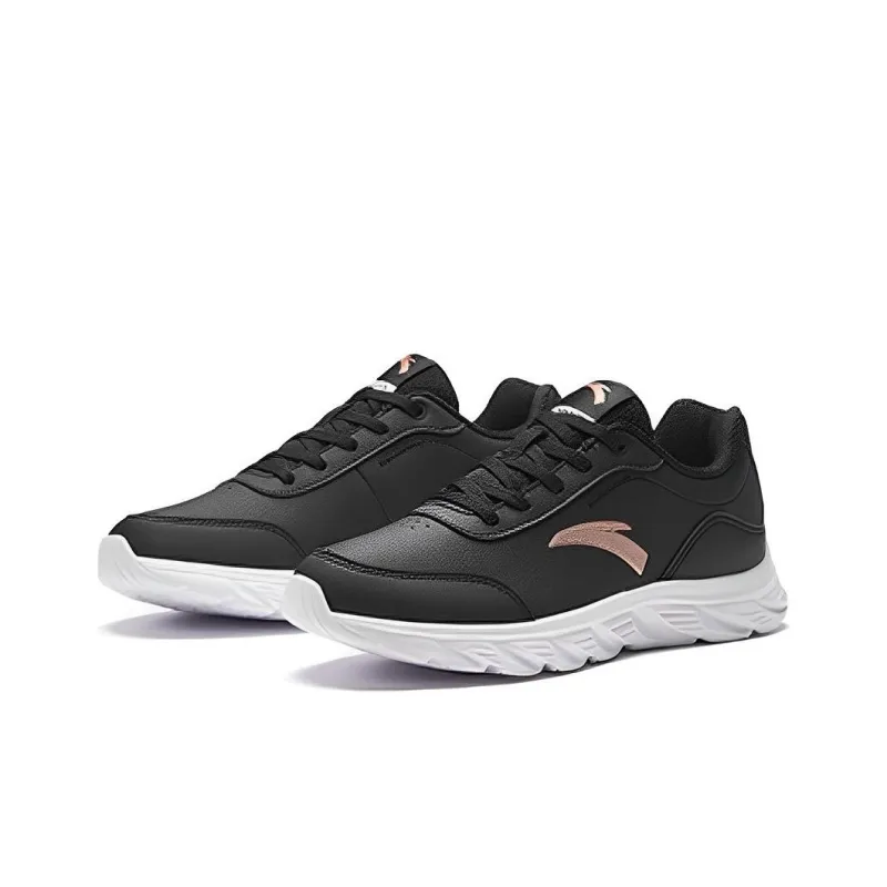Anta Running Collection Wear resistant And Waterproof Low Top Running Shoes Women's Black White-1