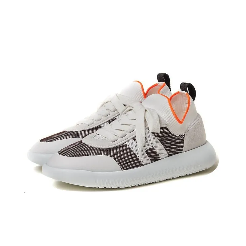 HERMES Crew Anti Slip Wear Resistant Low Top Casual Shoes Women's Gray White-2