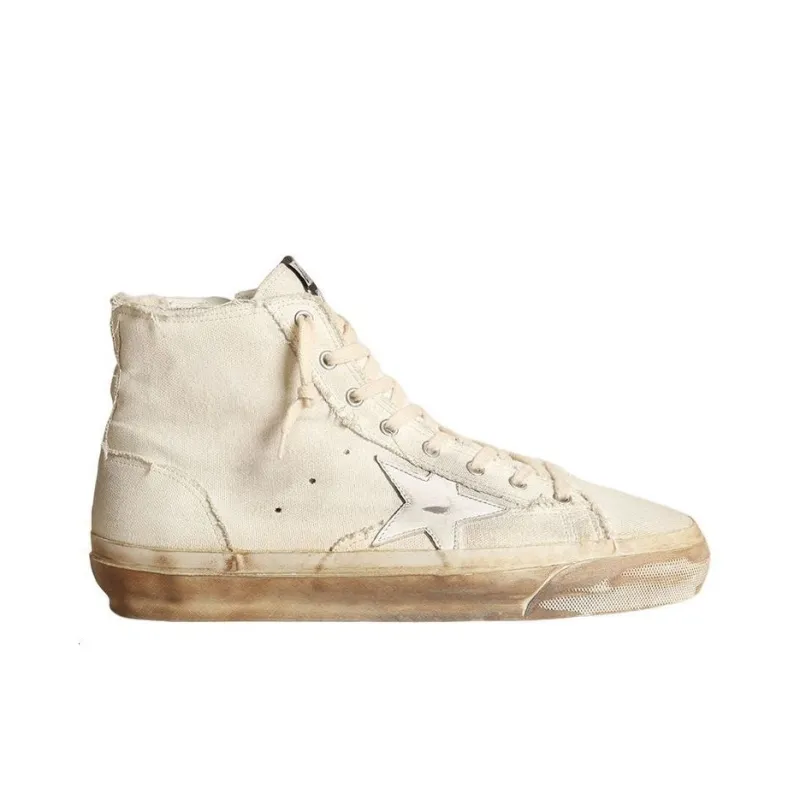 Golden Goose Francy Stylish Skateboarding Shoes Men's White Vintage Version-1