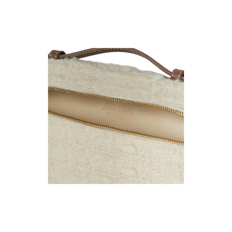 Loro Piana ExtraPocket Wool Shoulder Bag Crossbody Bag Handbag Regular Unisex White With Stone Color Accents-3