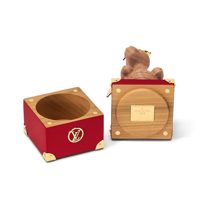 LOUIS VUITTON Wooden Storage Box Regular Unisex Red-3