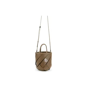 SUREN Nappa Soft Cowhide Bucket Bags Shoulder Bag Crossbody Bag Handbag Medium Size Women's Coffee Brown