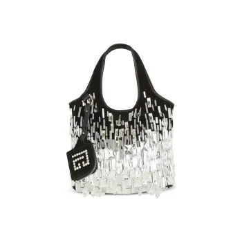 BALMAIN Small Grocery Crystal-embellished Bag