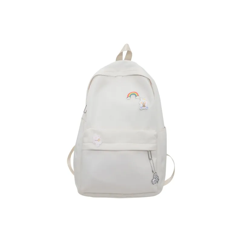 MingLu Nylon Laptop Backpack Regular Unisex Black/White/Blue/Purple/Pink-9