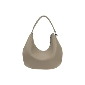 SUREN Top Grain Cow Leather Shoulder Bag Handbag Shoulder Bag Small Size Women's Milk Tea Gray