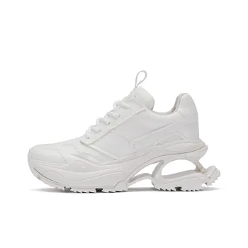 ZSBELLA Cushioned Slip Resistant Height Increasing Low Top Chunky Sneakers Women's Black White