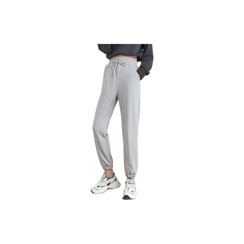 Muzi Knitted Sweatpants Women's Light Gray