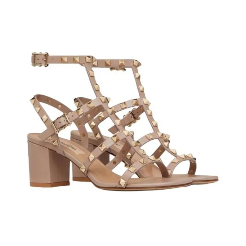 Valentino ROCKSTUD One Strap Sandals Women's Khaki-2