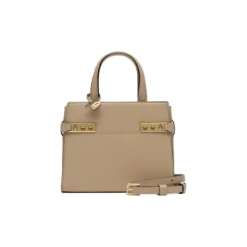 Delvau Tempête Calfskin Shoulder Bag Crossbody Bag Handbag Small Size Women's Light Brown
