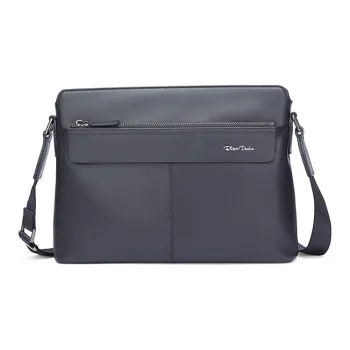 BISON DENIM Cow Leather Shoulder Bag, Crossbody Bag Men's Black