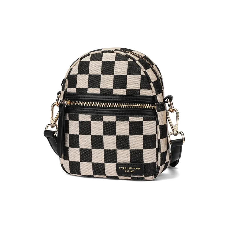 CORALDAISY Fabric Crossbody Bag, Shoulder Bag Women's Black/Royal Blue-1