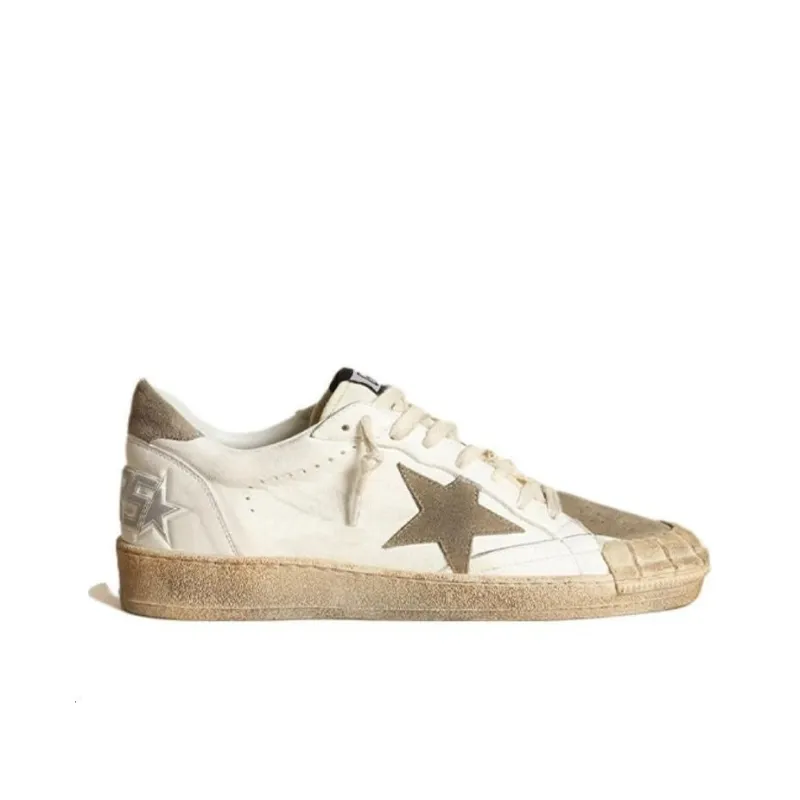 Golden Goose Ball Star Low-Top Skateboard Shoes Women's White Vintage Version-1
