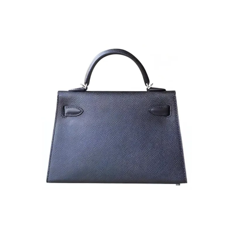 HERMES Mini Kelly 2nd Generation Epsom Leather Kelly Bag Handbag Shoulder Bag Crossbody Bag Mini Women's Noir Black-2