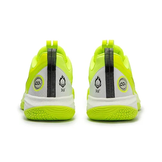 361° ONE MOTION Wave Series Basketball Shoes Men Low Top Neon Solar Yellow/361 Degrees White-3