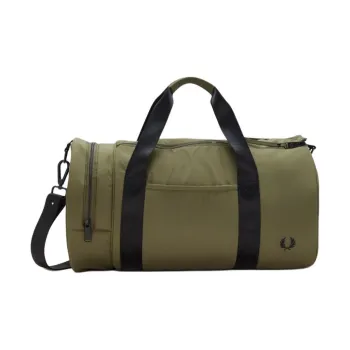 FRED PERRY Recycled Polyester Shoulder Bag, Crossbody Bag, Handbag, Gym Bag Unisex Green