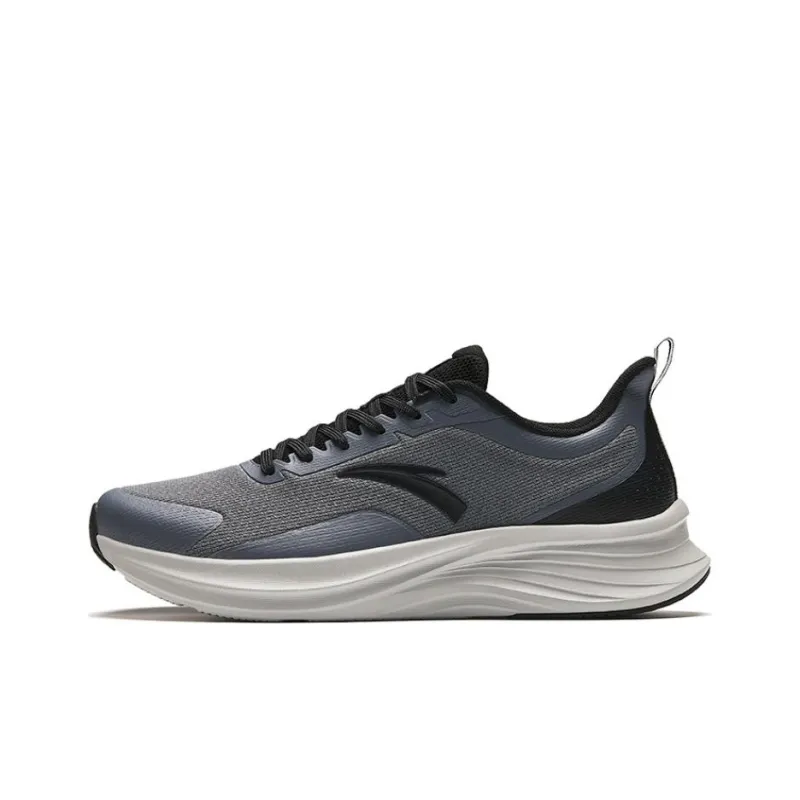 Anta Cushioning Wear-Resistant Low-Top Running Shoes Men's Gray Black-0
