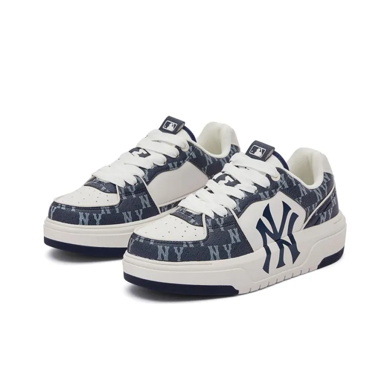 MLB Chunky Liner 24SS Slip Resistant Low Top Skateboard Shoes Unisex Marine Blue-3
