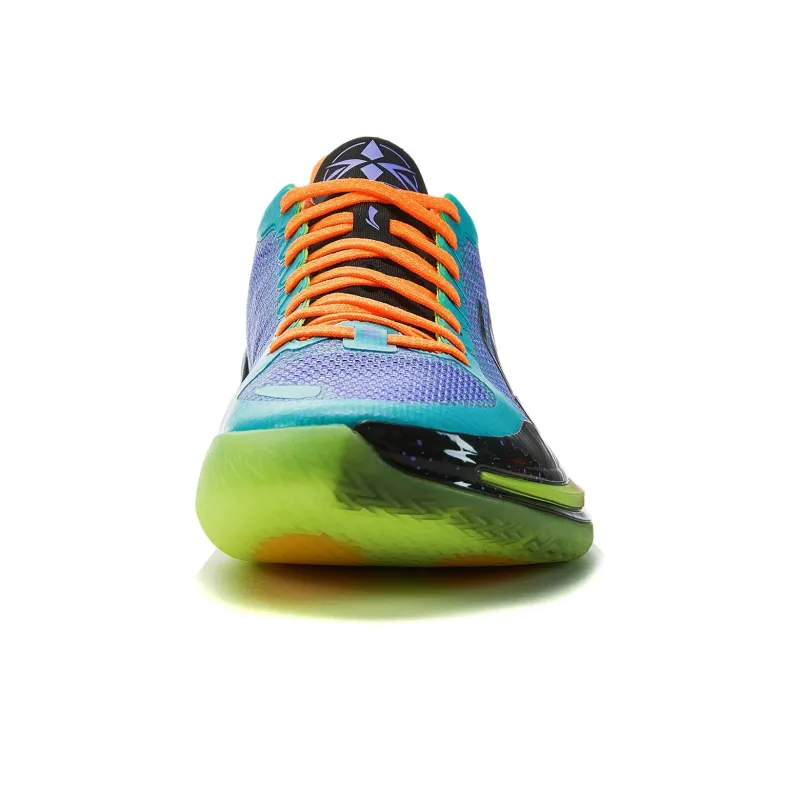 LiNing Blade 4V2 Cushioning Slip Resistant Lightweight Rebound Low Top Basketball Shoes Men's Purple Green-3